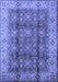 Machine Washable Oriental Blue Traditional Rug, wshurb713blu