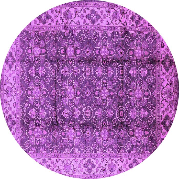 Round Oriental Purple Traditional Rug, urb713pur