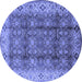 Round Oriental Blue Traditional Rug, urb713blu