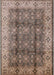 Machine Washable Industrial Modern Sepia Brown Rug, wshurb713