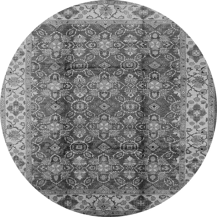 Round Oriental Gray Traditional Rug, urb713gry