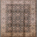 Square Mid-Century Modern Reddish Brown Oriental Rug, urb713