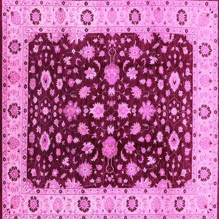 Square Machine Washable Oriental Pink Industrial Rug, wshurb714pnk
