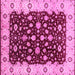 Square Machine Washable Oriental Pink Industrial Rug, wshurb714pnk