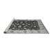 Sideview of Machine Washable Oriental Gray Industrial Rug, wshurb714gry
