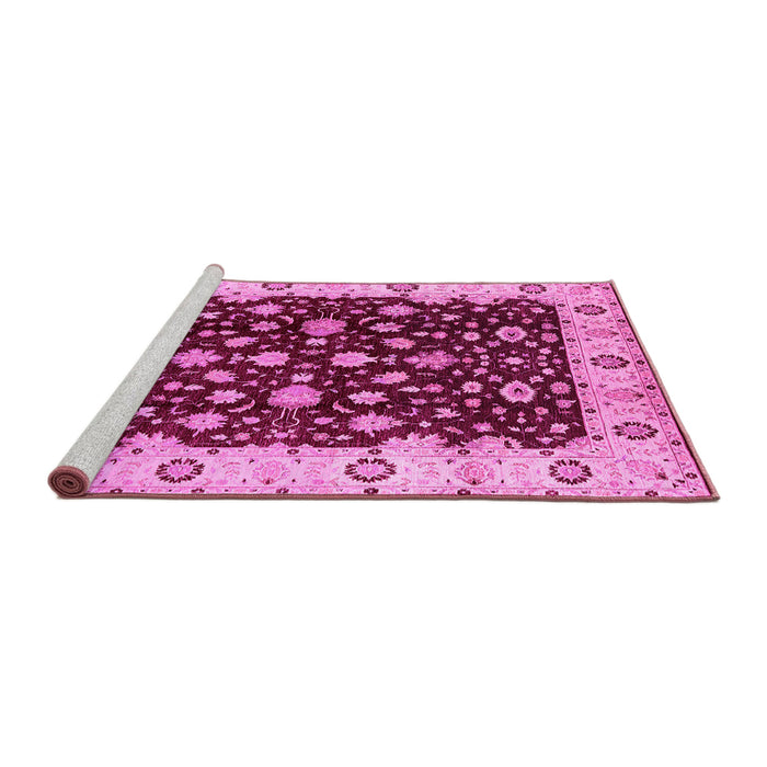 Sideview of Machine Washable Oriental Pink Industrial Rug, wshurb714pnk