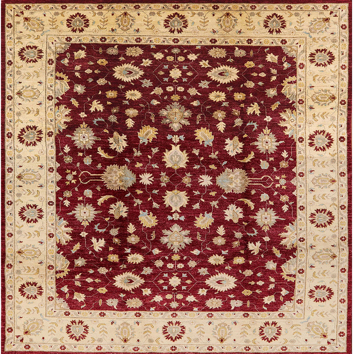 Square Mid-Century Modern Red Oriental Rug, urb714