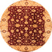 Round Oriental Orange Industrial Rug, urb714org