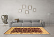 Machine Washable Oriental Brown Industrial Rug in a Living Room,, wshurb714brn