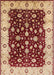 Machine Washable Industrial Modern Tomato Red Rug, wshurb714