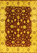 Machine Washable Oriental Yellow Industrial Rug, wshurb714yw