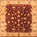 Square Machine Washable Oriental Orange Industrial Area Rugs, wshurb714org