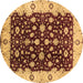 Round Oriental Brown Industrial Rug, urb714brn