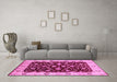 Machine Washable Oriental Pink Industrial Rug in a Living Room, wshurb714pnk