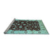 Sideview of Machine Washable Oriental Light Blue Industrial Rug, wshurb714lblu