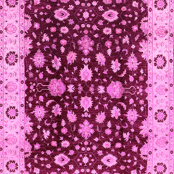 Machine Washable Oriental Pink Industrial Rug, wshurb714pnk
