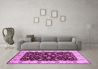 Machine Washable Oriental Purple Industrial Rug, wshurb714pur