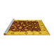 Sideview of Machine Washable Oriental Yellow Industrial Rug, wshurb714yw