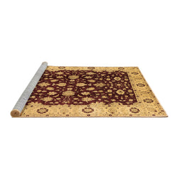 Sideview of Machine Washable Oriental Brown Industrial Rug, wshurb714brn