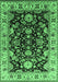 Machine Washable Oriental Emerald Green Industrial Area Rugs, wshurb715emgrn