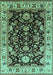 Machine Washable Oriental Turquoise Industrial Area Rugs, wshurb715turq