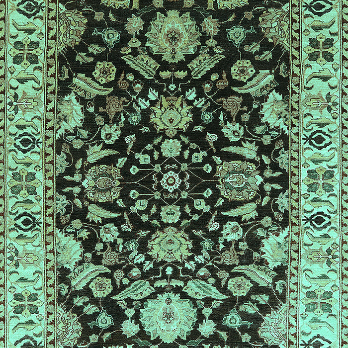 Machine Washable Oriental Turquoise Industrial Area Rugs, wshurb715turq