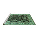 Sideview of Machine Washable Oriental Turquoise Industrial Area Rugs, wshurb715turq