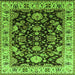 Square Machine Washable Oriental Green Industrial Area Rugs, wshurb715grn