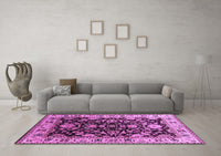 Machine Washable Oriental Purple Industrial Rug, wshurb715pur