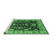 Sideview of Machine Washable Oriental Emerald Green Industrial Area Rugs, wshurb715emgrn