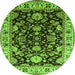 Round Oriental Green Industrial Rug, urb715grn