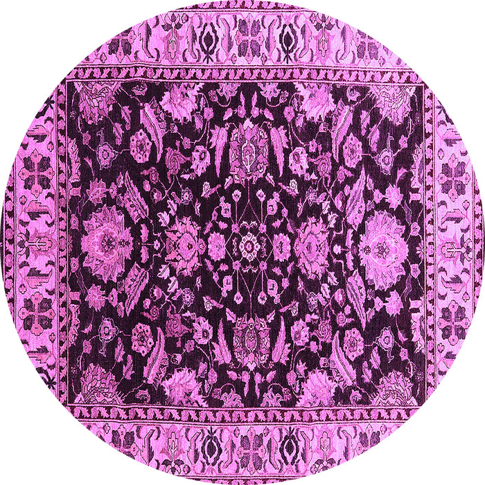 Round Machine Washable Oriental Purple Industrial Area Rugs, wshurb715pur