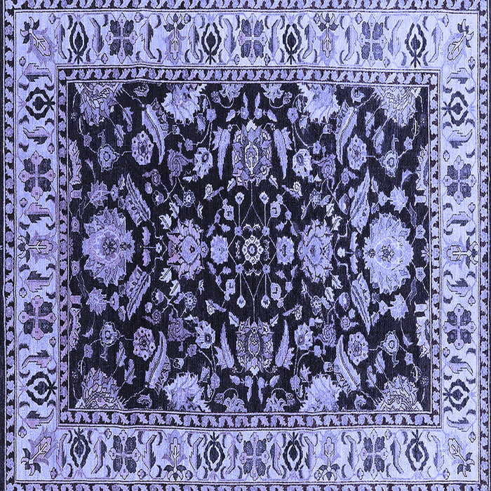 Square Machine Washable Oriental Blue Industrial Rug, wshurb715blu