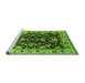 Sideview of Machine Washable Oriental Green Industrial Area Rugs, wshurb715grn