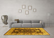 Machine Washable Oriental Yellow Industrial Rug in a Living Room, wshurb715yw