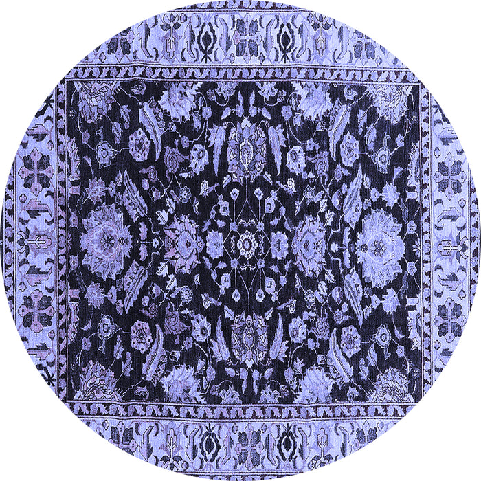 Round Oriental Blue Industrial Rug, urb715blu