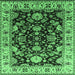 Square Machine Washable Oriental Emerald Green Industrial Area Rugs, wshurb715emgrn