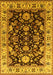 Machine Washable Oriental Yellow Industrial Rug, wshurb715yw