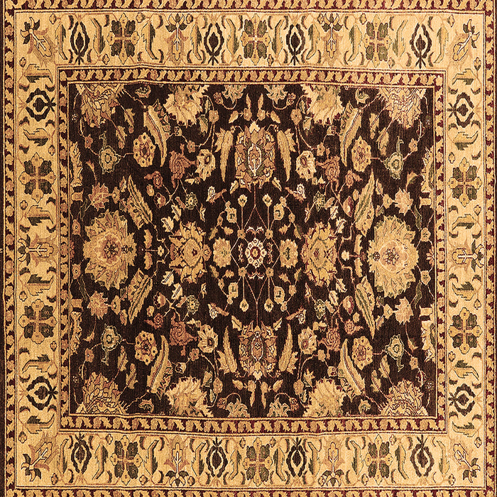 Square Oriental Brown Industrial Rug, urb715brn