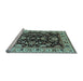 Sideview of Machine Washable Oriental Light Blue Industrial Rug, wshurb715lblu