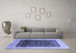 Machine Washable Oriental Blue Industrial Rug in a Living Room, wshurb716blu