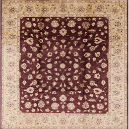 Square Machine Washable Industrial Modern Saffron Red Rug, wshurb716