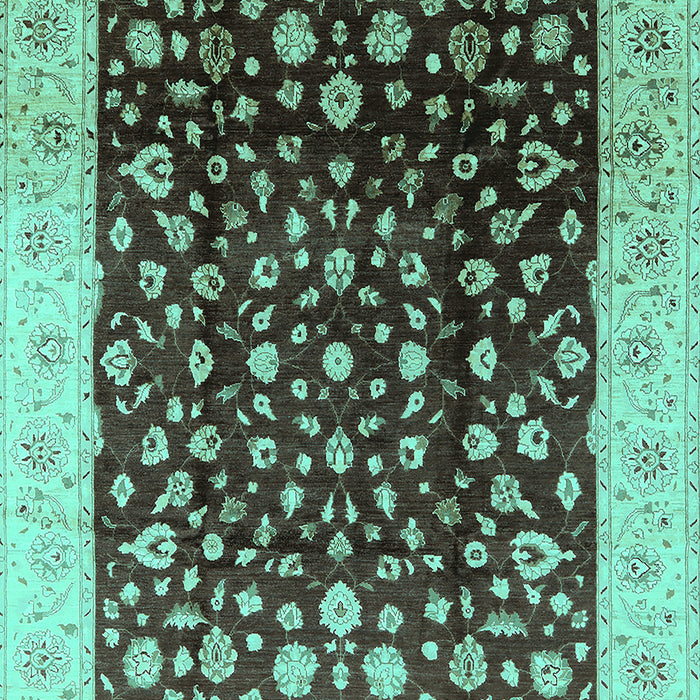 Machine Washable Oriental Turquoise Industrial Area Rugs, wshurb716turq