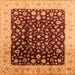 Square Machine Washable Oriental Orange Industrial Area Rugs, wshurb716org