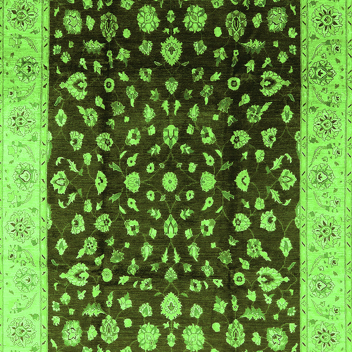 Machine Washable Oriental Green Industrial Area Rugs, wshurb716grn