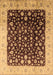 Machine Washable Oriental Brown Industrial Rug, wshurb716brn