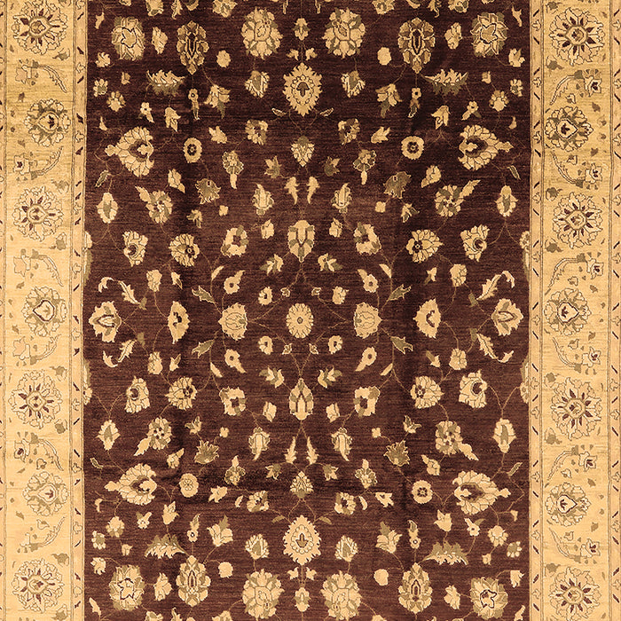 Machine Washable Oriental Brown Industrial Rug, wshurb716brn