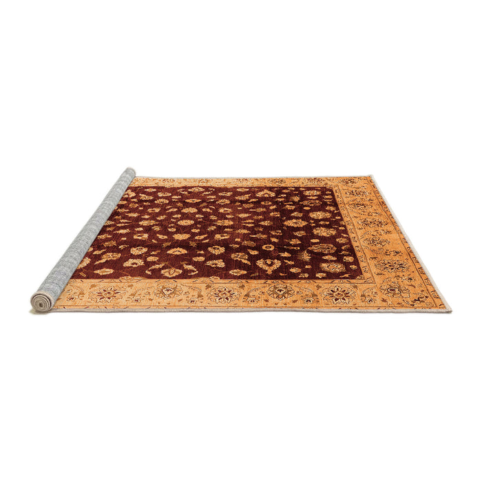 Sideview of Machine Washable Oriental Orange Industrial Area Rugs, wshurb716org