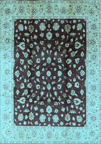 Oriental Light Blue Industrial Rug, urb716lblu