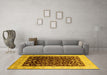 Machine Washable Oriental Yellow Industrial Rug in a Living Room, wshurb716yw